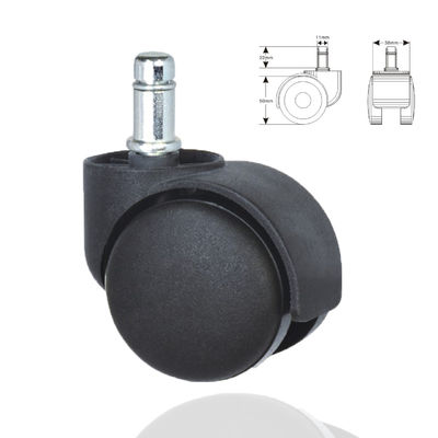 50 mm, casse di piastra nera, Nylon Twin Sound Mobili universali ruote di castoro