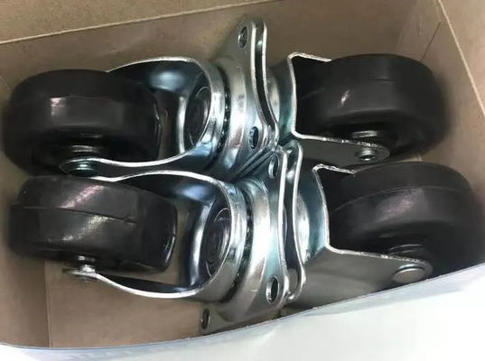 Ruote a rotazione leggere nere ruote a rotazione di gomma da 3 pollici ruote a rotazione 75 mm funzionano senza intoppi