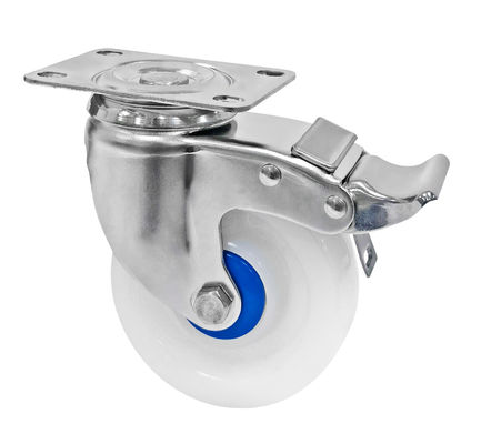 Caster in acciaio inossidabile 304 di media resistenza Caster PA bianco Capacità di carico 150-200KG