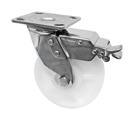 Bianco PA Caster 304 in acciaio inossidabile ruote di carica pesante 400KG-600KG capacità di carico
